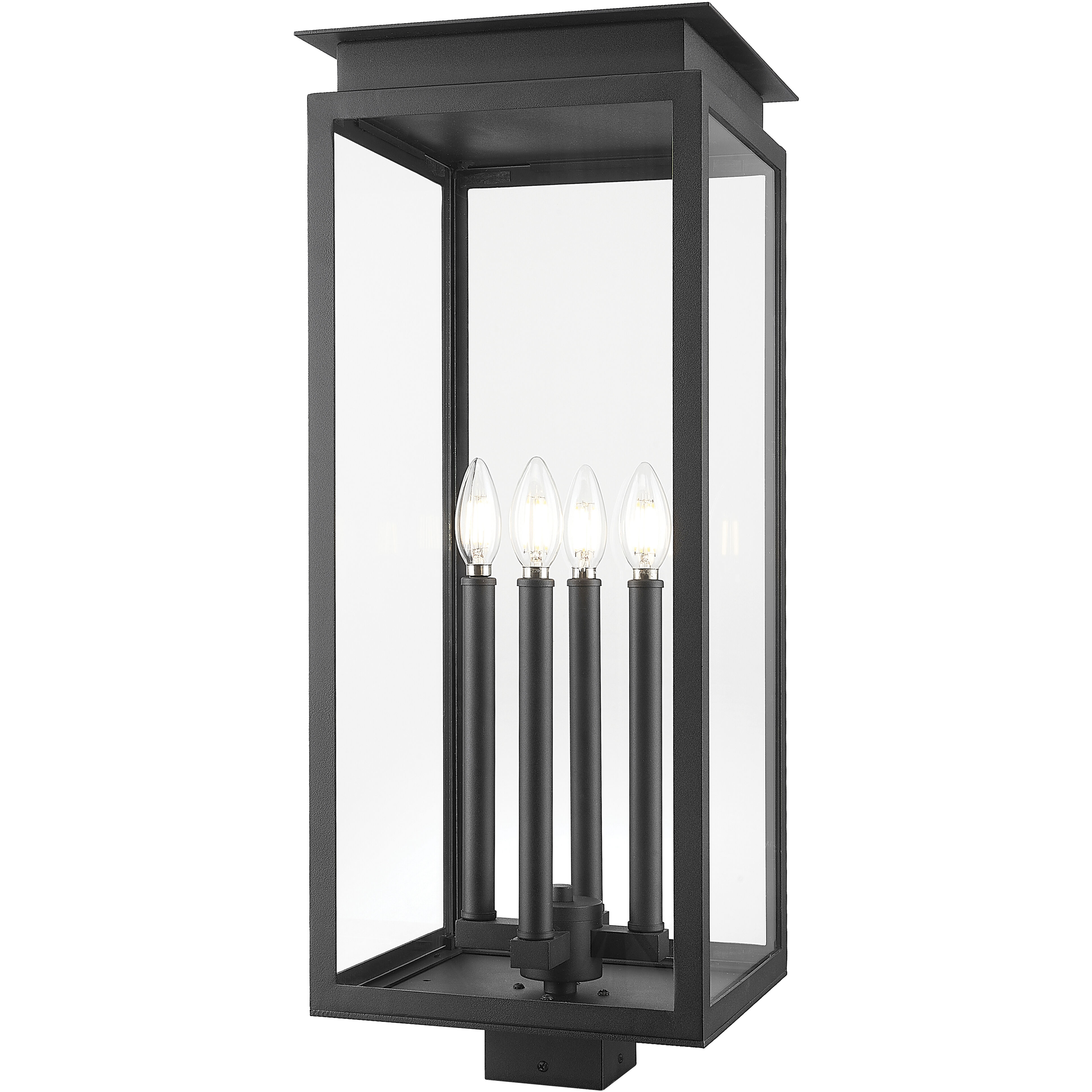 Nova 4 Light 26.75 inch Black Outdoor Post Mount Fixture