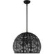 Chantily 3 Light 20 inch Black with Brushed Nickel Accents Pendant Ceiling Light