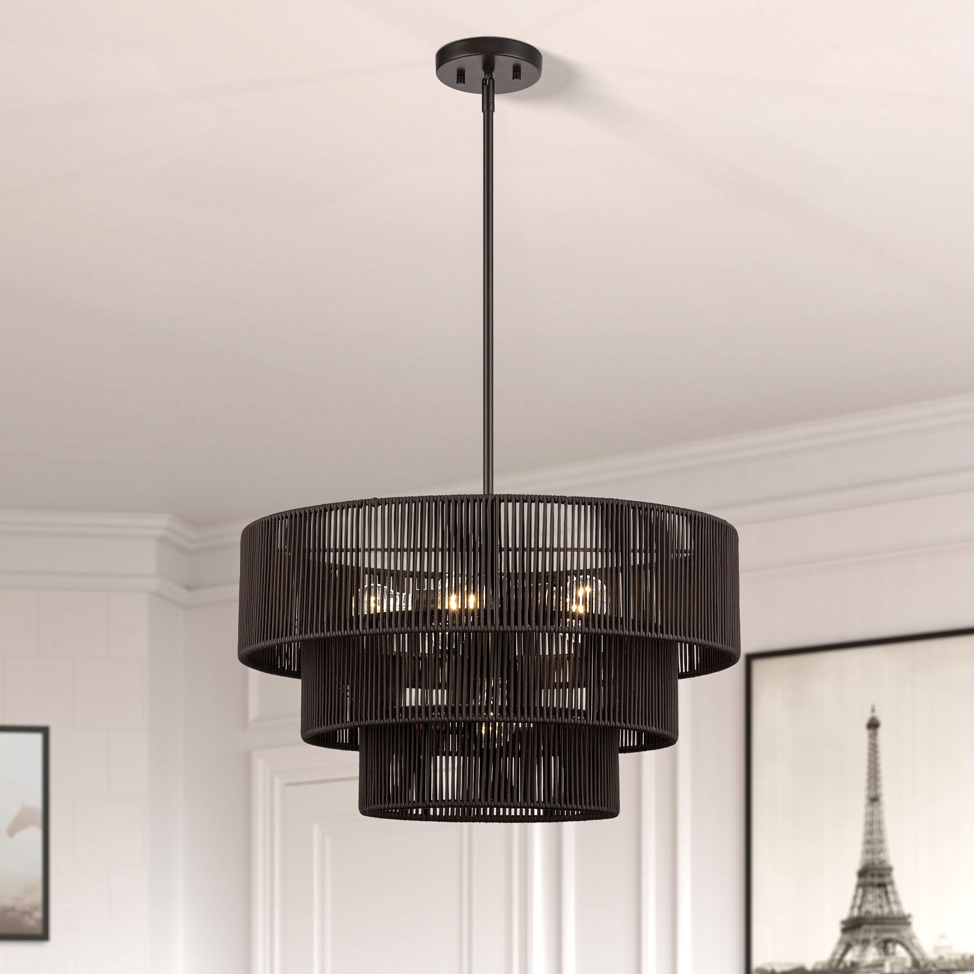 Acordia 6 Light 23 inch English Bronze Pendant Chandelier Ceiling Light