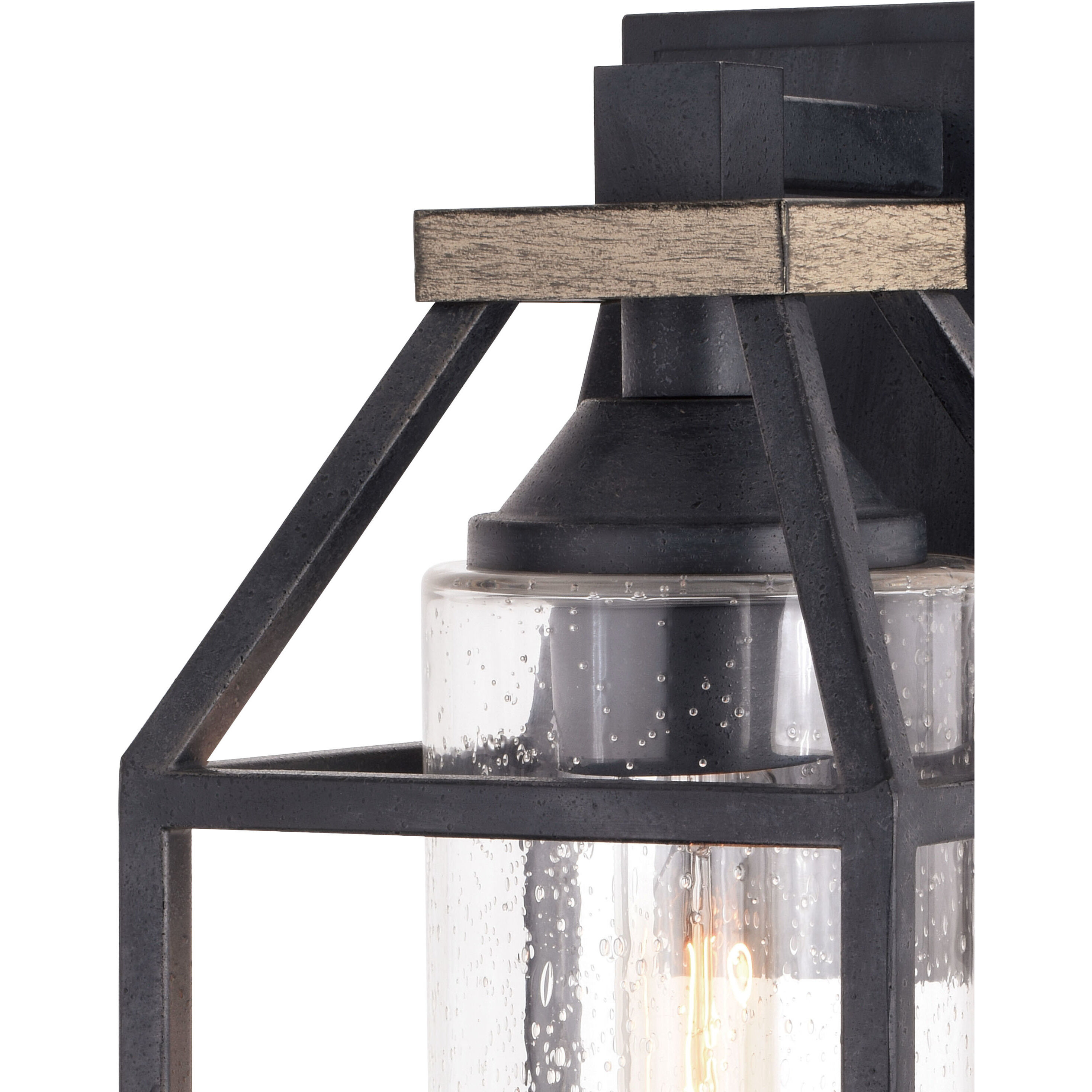 Napier LED 15 inch Forged Black and Rustic Elm Outdoor Wall