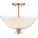 Elowen 3 Light 15 inch Legacy Brass Semi-Flush Mount Ceiling Light
