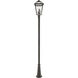 Talbot 3 Light 117.25 inch Oil Rubbed Bronze Outdoor Post Mounted Fixture in Seedy Glass
