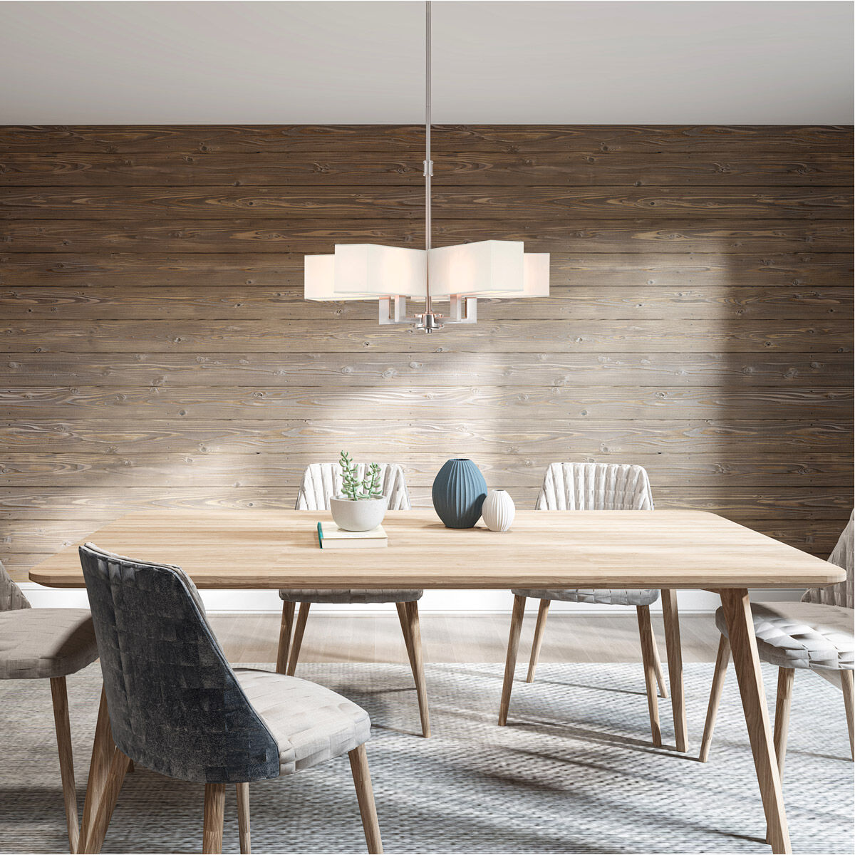 Rubix 5 Light 26 inch Brushed Nickel Chandelier Ceiling Light