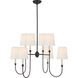 Thomas O'Brien Vendome 8 Light 36 inch Bronze Chandelier Ceiling Light in Linen, Large