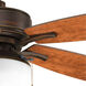 Billows 52 inch Antique Bronze with American Walnut/Cherry Blades Ceiling Fan, Progress LED