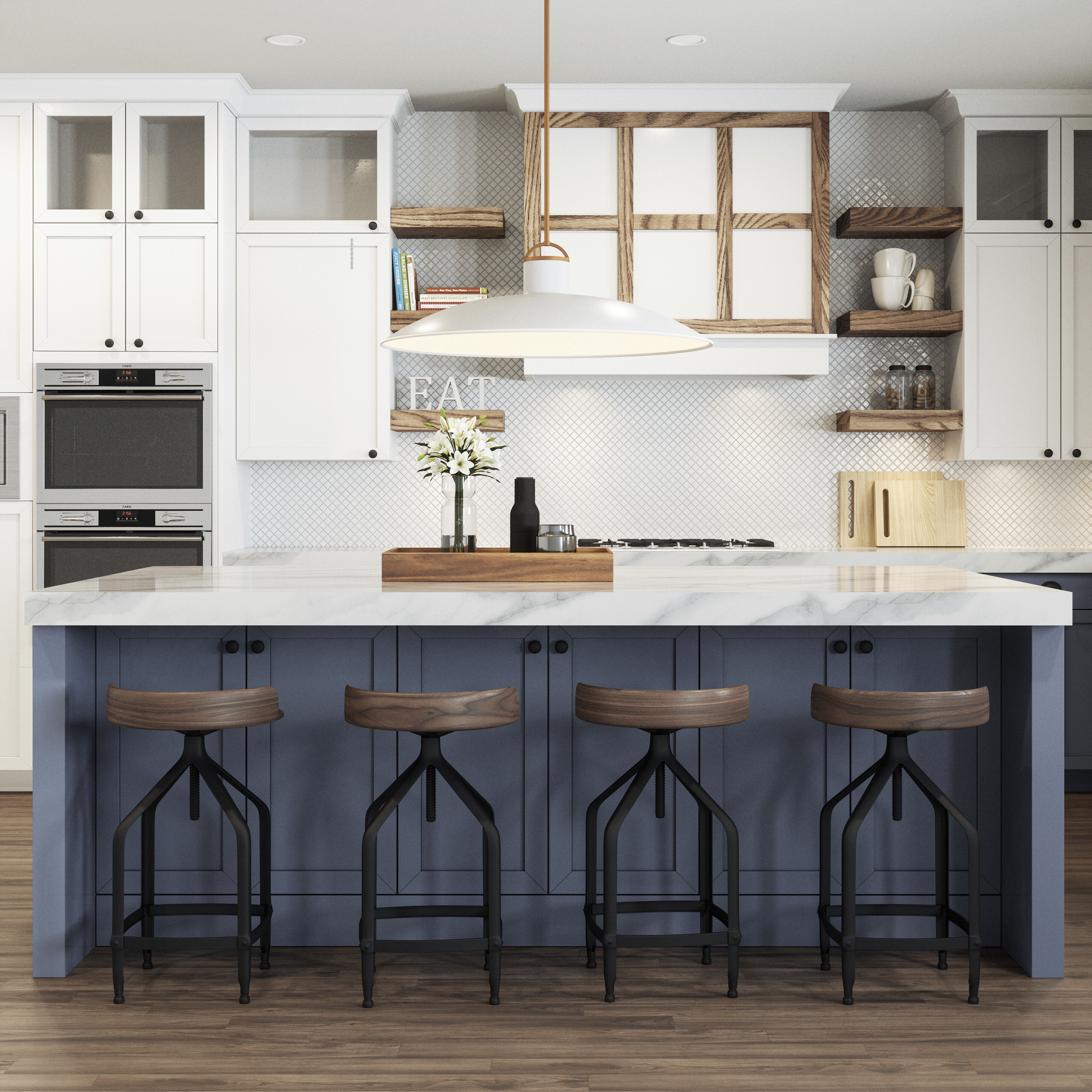 Surf 1 Light 27 inch Textured White Pendant Ceiling Light