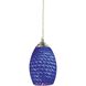 Jazz 1 Light 5 inch Brushed Nickel Pendant Ceiling Light in Blue