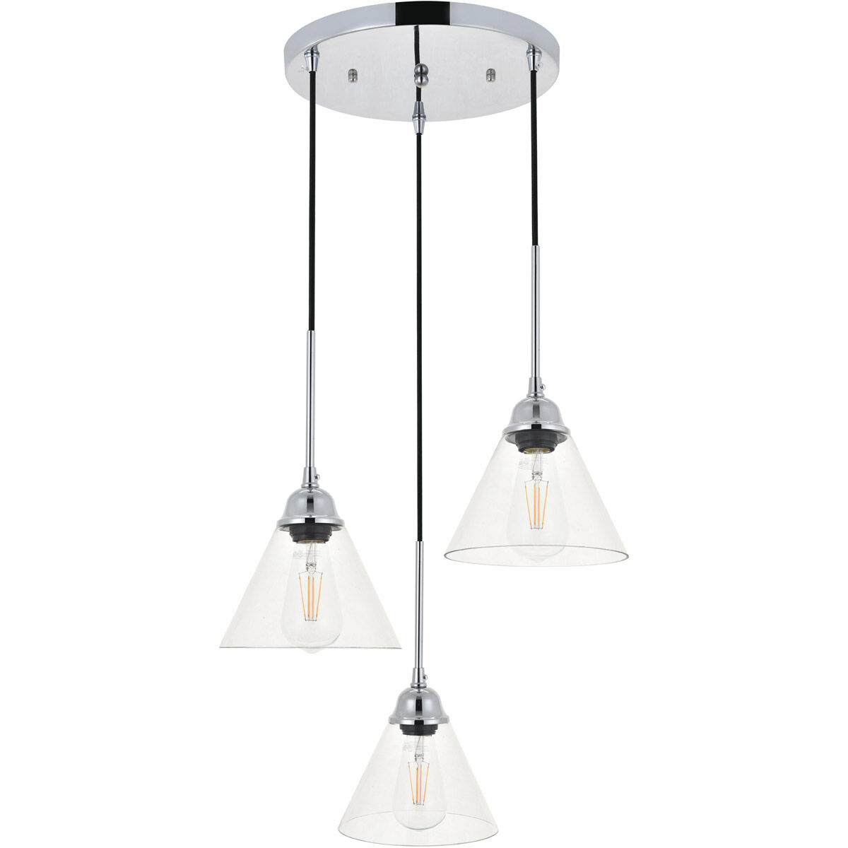 Histoire 3 Light 17.9 inch Chrome Pendant Ceiling Light