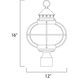 Portsmouth 3 Light 16 inch Oil Rubbed Bronze Outdoor Pole/Post Mount
