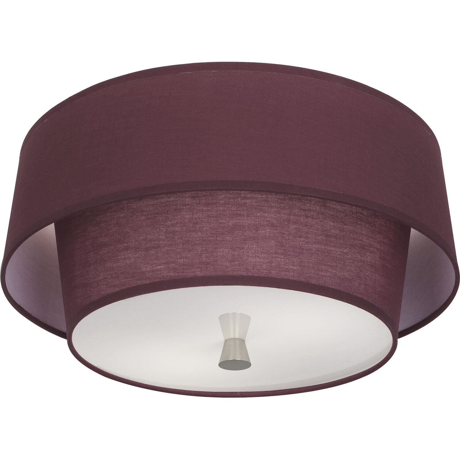 Decker 2 Light 17 inch Polished Nickel Flushmount Ceiling Light in Vintage Wine