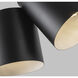 Keiko 2 Light 6 inch Black Semi-Flush Mount Ceiling Light