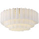 Addis 16 Light 32 inch Aged Brass Flush Ceiling Light in Tronchi Glass White