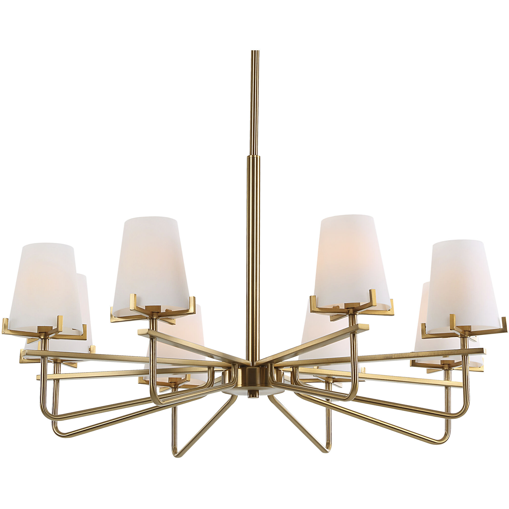 Lassen 8 Light 36 inch Warm Brass Chandelier Ceiling Light