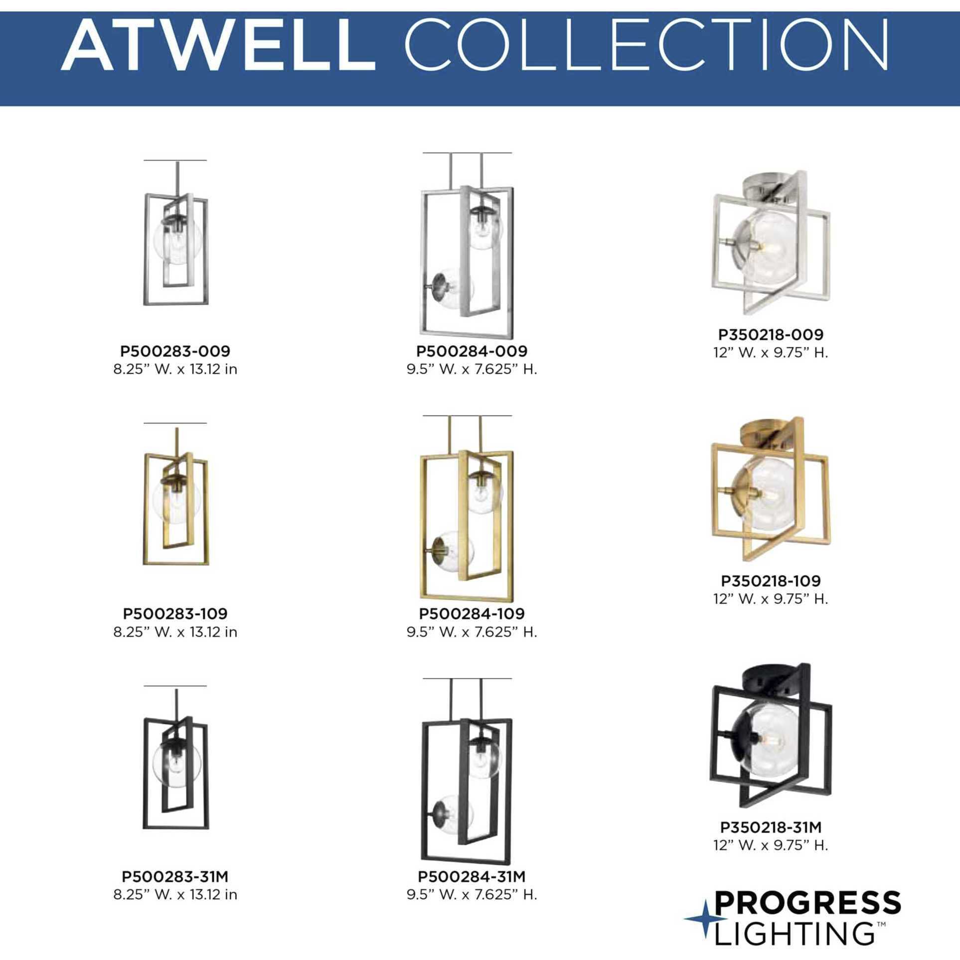 Atwell 1 Light 10 inch Matte Black Semi-Flush Mount Ceiling Light