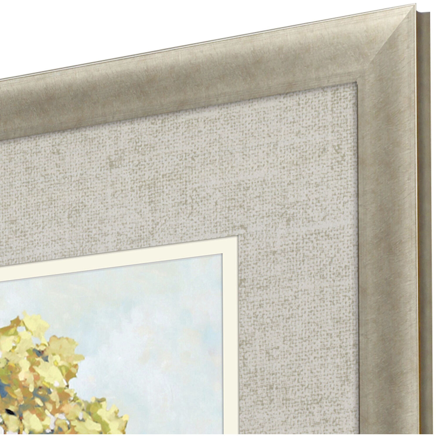 Sunlit Landscape Green and Blue and Brown and Neutral Framed Art