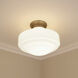 Ingalls 1 Light 16 inch Modern Brass Semi-Flush Mount Ceiling Light in Vintage Milk Glass, Large