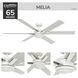 Melia 65 inch Fresh White with White Washed Oak Blades Outdoor Ceiling Fan
