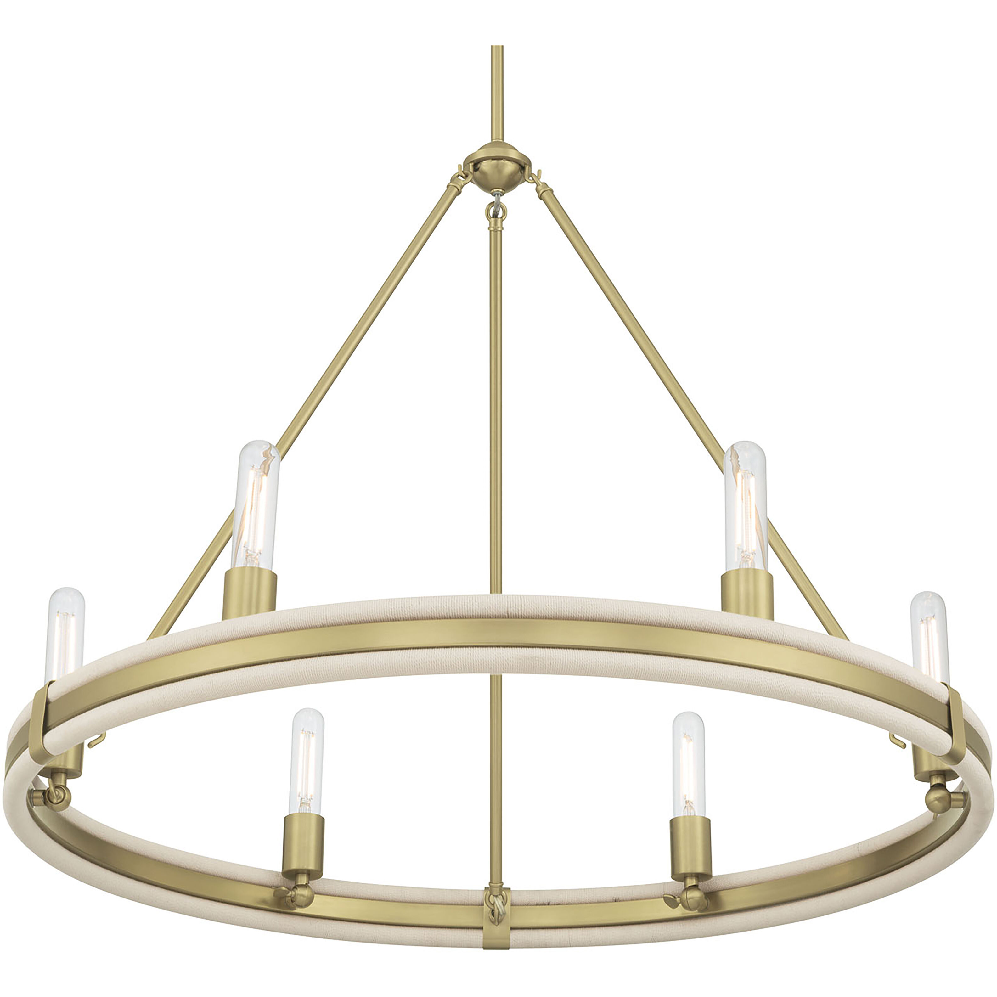 Rovessa 6 Light 32 inch Vintage Brass Chandelier Ceiling Light
