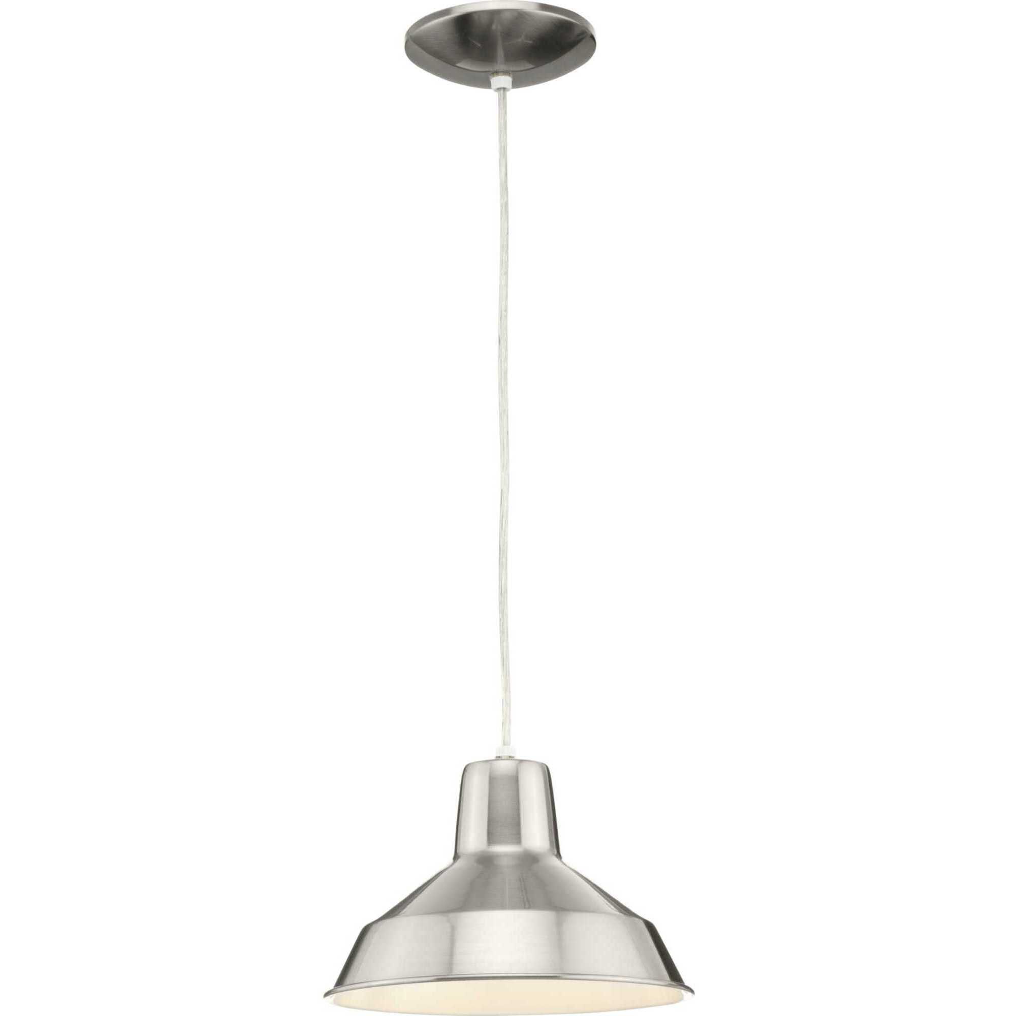 Metal Shade 1 Light 10 inch Brushed Nickel Mini-Pendant Ceiling Light in Standard