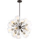 Pierre 18 Light 24 inch Polished Nickel and Matte Black with Glass Chandelier Ceiling Light