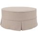 Universal 18 inch Linen Slub Natural Round Ottoman with Slipcover