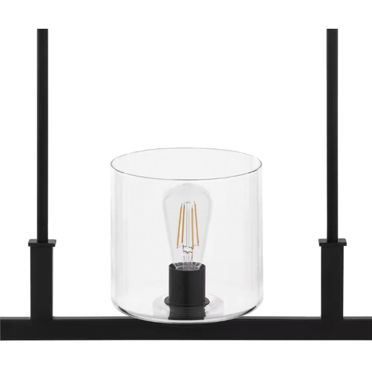 Melina 3 Light 33 inch Matte Black Linear Chandelier Ceiling Light