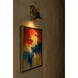 Dom 7 inch 9.00 watt Heritage Brass with Black Adjustable Sconce Wall Light, Small