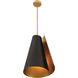 Hillcrest 1 Light 13.5 inch Legacy Brass and Dark Bronze Pendant Ceiling Light