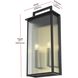 Kannon 2 Light 23 inch Black Outdoor Wall Sconce