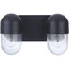 Pill 2 Light 13.75 inch Flat Black Vanity Light Wall Light