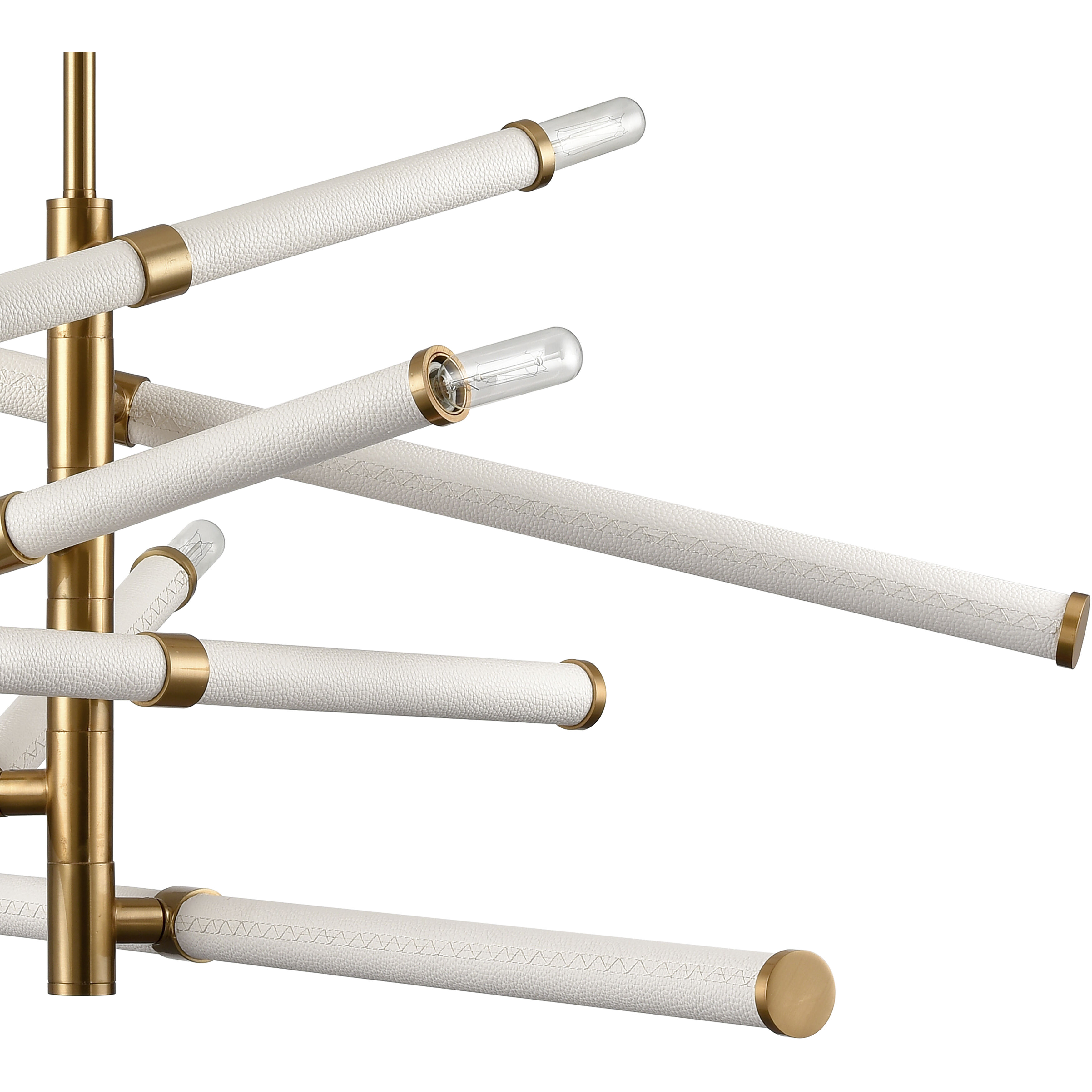 Crosspiece 6 Light 39 inch White Chandelier Ceiling Light