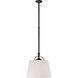Chapman & Myers Sloane 2 Light 15.5 inch Bronze Single Shop Pendant Ceiling Light in Linen
