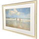 Beach Play Date Blue and Beige and Turquoise Framed Art