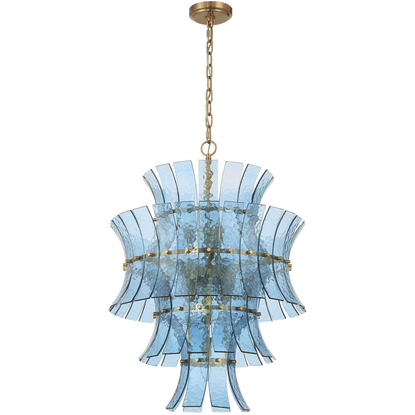 Abigail 13 Light 22.25 inch Aged Brass Chandelier Ceiling Light in Blue