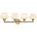 Cassini 4 Light 33 inch Aged Brass Vanity Light Wall Light