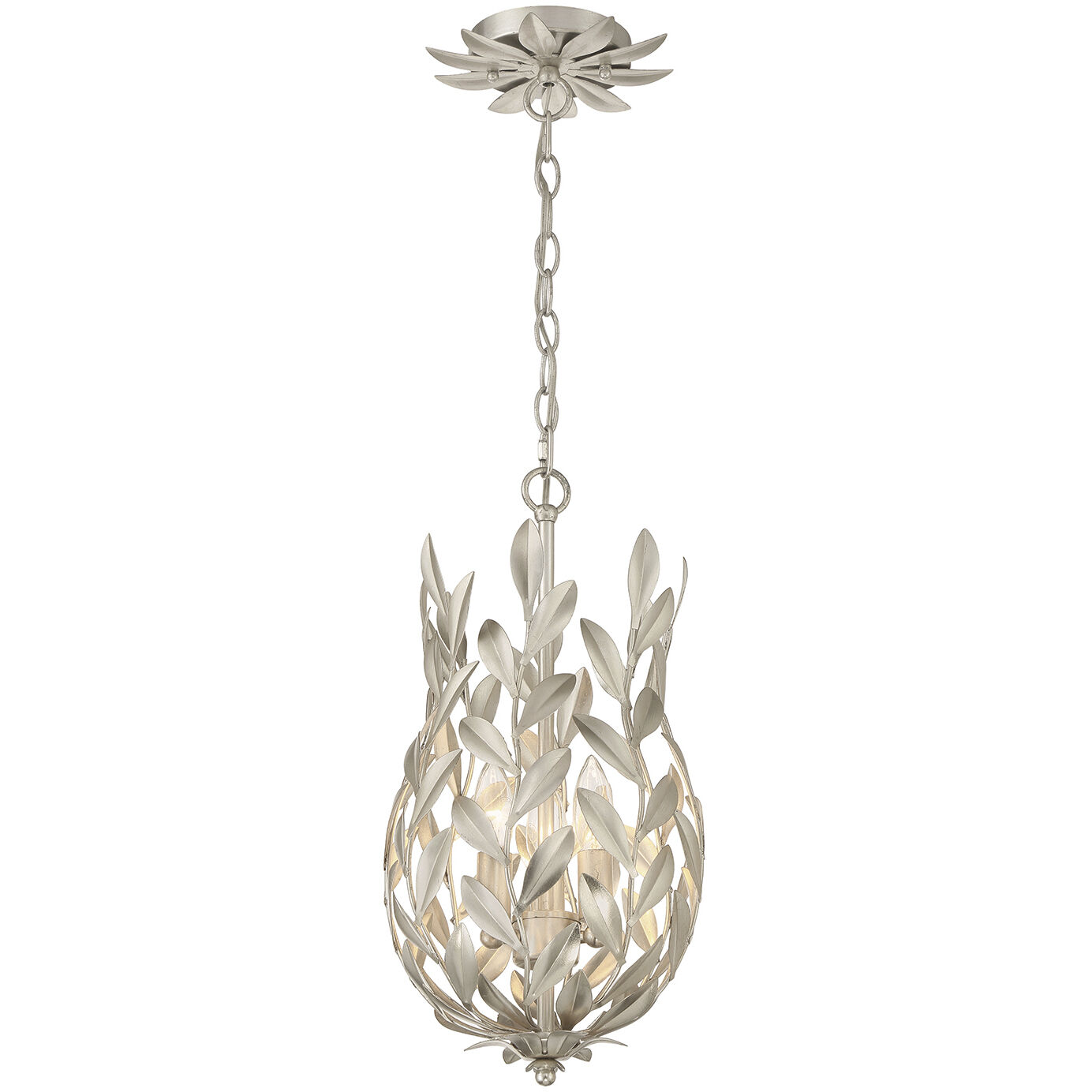 Broche Pendant Ceiling Light in Antique Silver