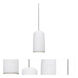 Glide LED Satin Nickel Cord Pendant Ceiling Light in White Glass