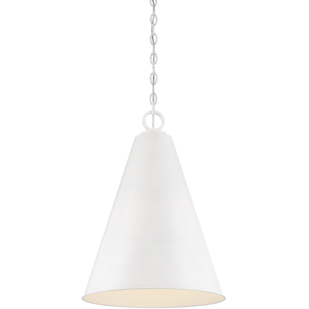 Contemporary 1 Light 18 inch White Pendant Ceiling Light