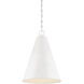 Contemporary 1 Light 18 inch White Pendant Ceiling Light