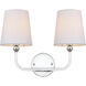 Colson 2 Light 16 inch Chrome Bath Sconce Wall Light