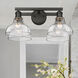 Yep Carver Vanity Wall Light in Matte Black, Clear Glass