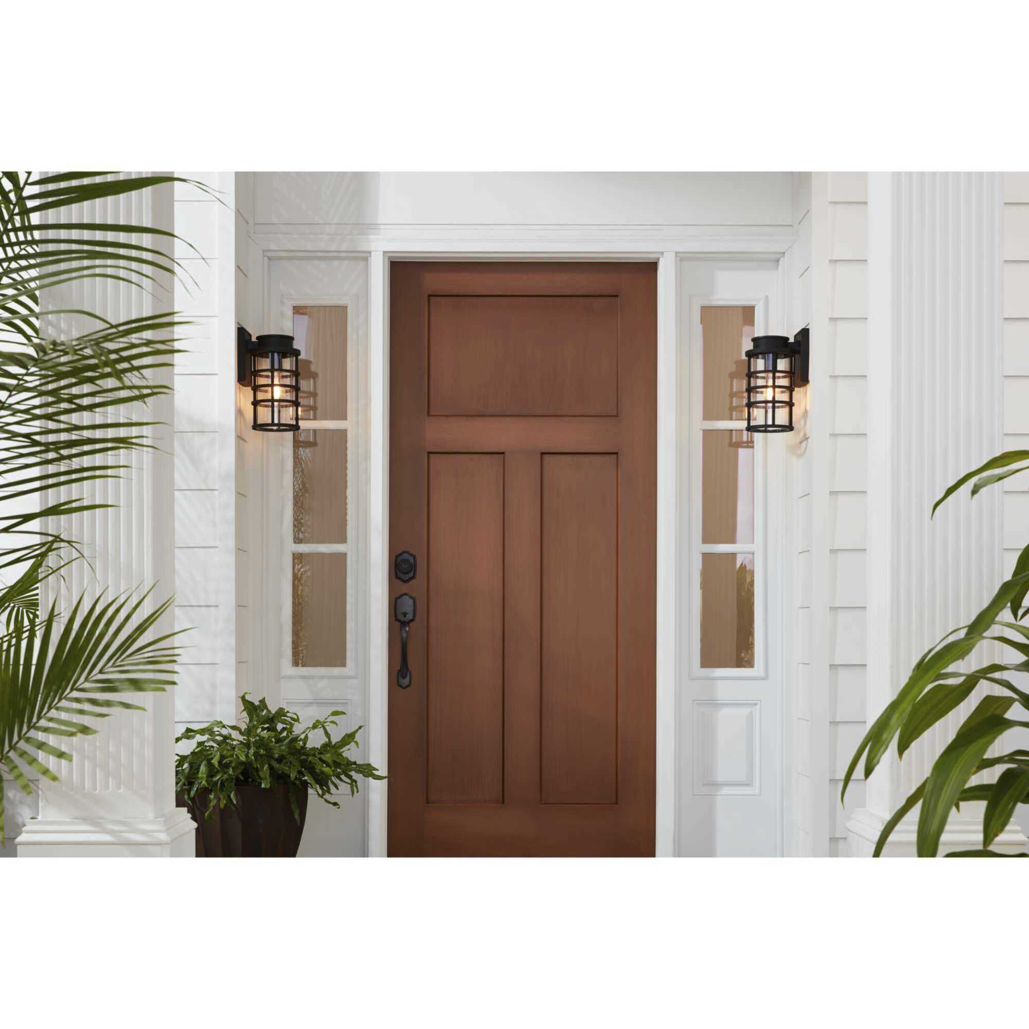 Port Royal 1 Light 13 inch Textured Black Outdoor Wall Lantern, with DURASHIELD, Small