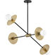 Lulu 4 Light 35.75 inch Lacquered Brass with Black Chandelier Ceiling Light