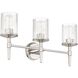 Andrea 3 Light 24 inch Polished Nickel Vanity Light Wall Light