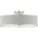 Park Ridge 3 Light 18 inch Brushed Nickel Semi Flush Ceiling Light