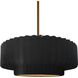 Radiance Collection - Pleated Tier Pendant Ceiling Light in Brushed Brass, Dedicated LED, Black Cord, Carbon Matte Black/Champagne Gold, 14.5W x 5.25H, Form+Finish+Function
