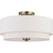 Burnaby LED 16 inch Matte Brass Semi-Flush Mount Ceiling Light
