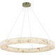 LumenAria LED 42 inch Brushed Brass Pendant Ceiling Light in Alabaster Rocks