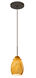 Pera 6 1 Light Bronze Pendant Ceiling Light in Incandescent, Honey Glass