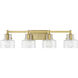 Dover 4 Light 33.25 inch Warm Brass Bathroom Vanity Light Wall Light